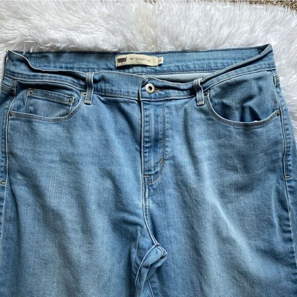 Levi’s 505 Straight Leg Jeans Light Wash Women’s Size 14 - Picture 5 of 11